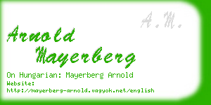 arnold mayerberg business card